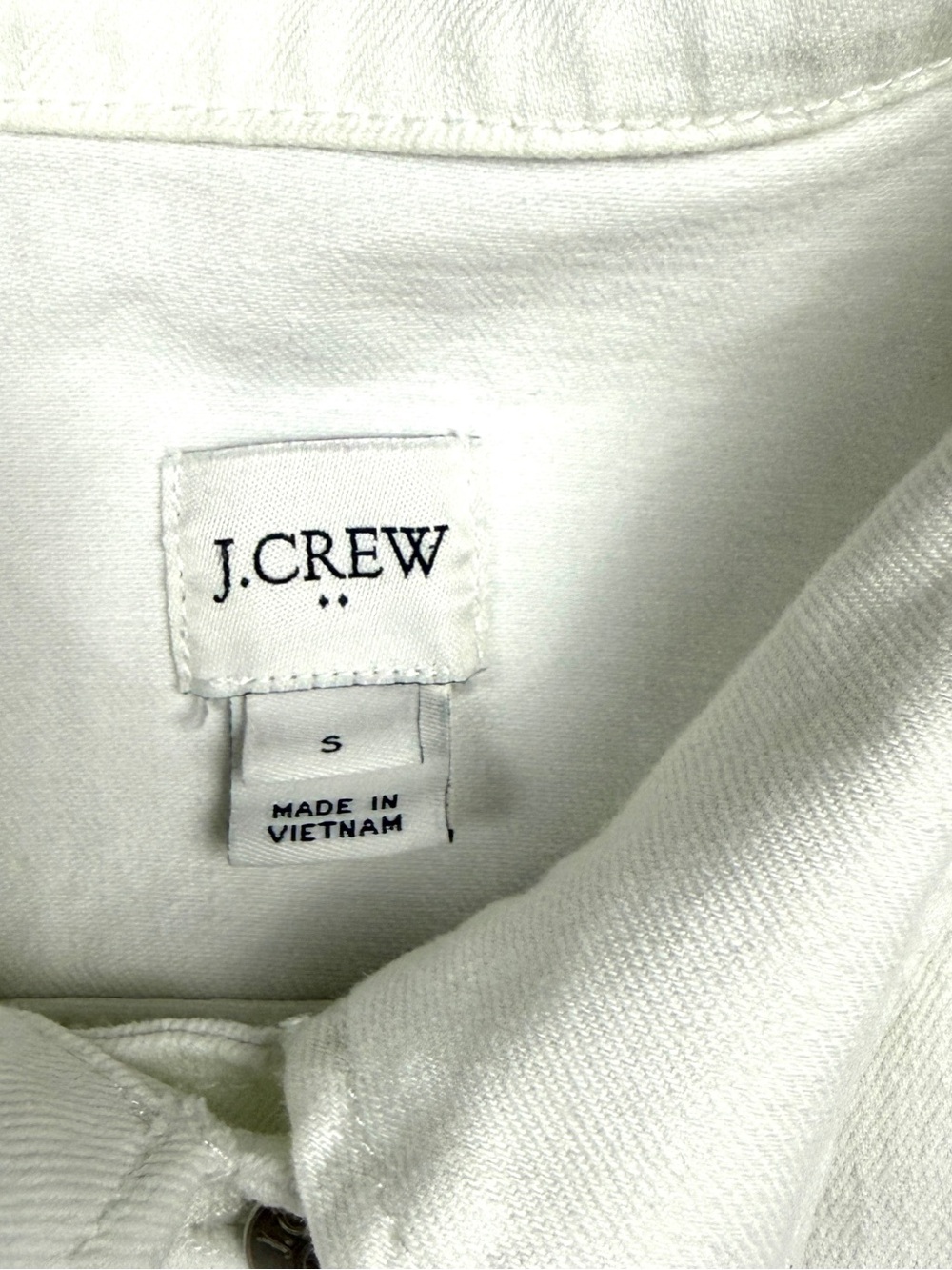 J. Crew White Denim Jacket with Silver Buttons Sz S - Picture 4 of 8